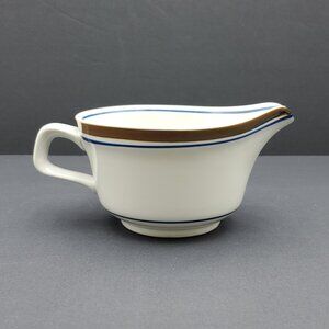Salem Stoneware Georgetown Gravy Boat Salem Brown Blue Band Creamer Sauce Server